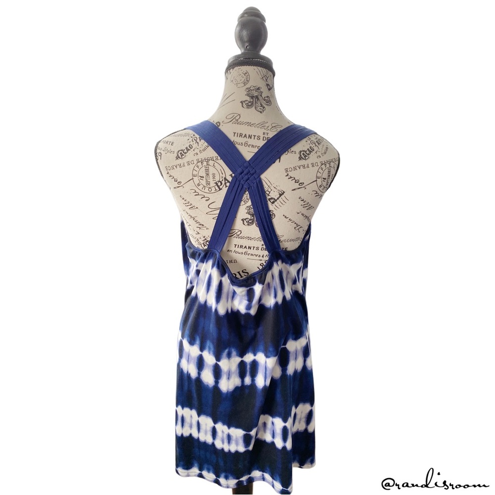EUC Apt. 9 Women’s Blue and White Tie-Dye Sleeveless Mini Dress/Cover-Up Size XL - Picture 6 of 15